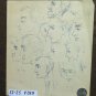 Old Sketch Drawing Sketching With Faces Human Portrait Vintage Years' 60 P28.8