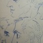 Old Sketch Drawing Sketching With Faces Human Portrait Vintage Years' 60 P28.8