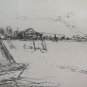 Old Etching Numbered Opera Artist Beppi Zancan Torino View lake BM52