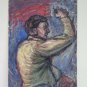 Painting Antique Signed Pancaldi Portrait Young Of People oil On Board 900