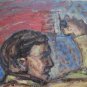 Painting Antique Signed Pancaldi Portrait Young Of People oil On Board 900