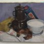 Old Painting oil On Linen Signed A. Costa Nature Still Painting Vintage BM40