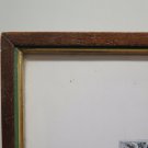 Antique Frame Wooden 12 3/8x9 1/8in With engraving Hunting at The Fox Free G31