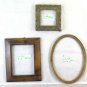 Three Old Frames Vintage Square Rectangular Oval Wooden Paintings BM42
