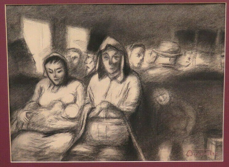 Pierre Eug&Atilde;&uml;ne Duteurtre Dut 1911-1989 Old Drawing Signed Painting BM51