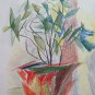 Old Drawing Sketch Vase Flowers Opera Of Master G.Pancaldi P28.7