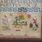 Antique Embroidery A Needlepoint Denmark 1860 Sampler Needlework Cross Stitch