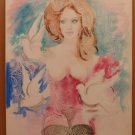 Portrait Feminine With Breast Nude Pidgeon's Painting Vintage Years' 80 P35