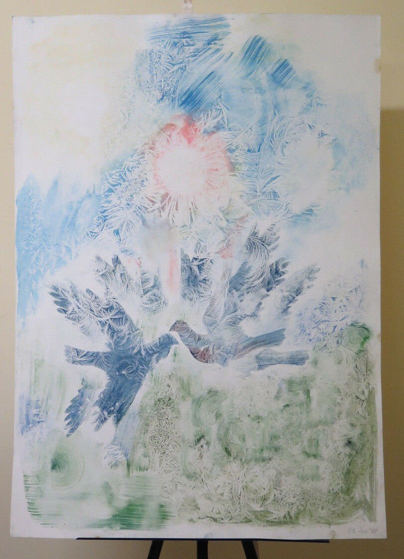 Large Painting Abstract Opera Of Master Gaetano Pancaldi 1922-2014 Modena P33.9