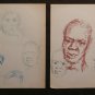 Two drawings Sketch Sketching Studio Portraits Faces Human Faces On Basket P28.8
