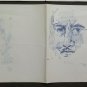 Two Old drawings Sketch With Shapes Man's Faces Human Opera Painter P28.8