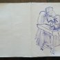 Drawing Sketch On Basket Of G.Pancaldi Studio For Figure Male Seat P28.5