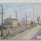Antique Painting View Of Province of Modena Years Fifty Original P28