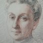 Drawing Antique Pencil On Basket Portrait Of Lady Beginning Century BM53.2