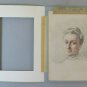 Drawing Antique Pencil On Basket Portrait Of Lady Beginning Century BM53.2