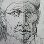Drawing Sketch Portrait Male Pen On Basket Years 60 2.5oz Pancaldi P28.8