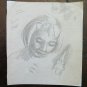Drawing Antique Studio Preparatory Portrait Maiden Sketch Original P28.5