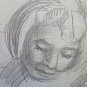 Drawing Antique Studio Preparatory Portrait Maiden Sketch Original P28.5