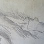 Drawing Antique Studio Preparatory Portrait Maiden Sketch Original P28.5