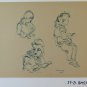 Drawing Antique Sketch Signed Reinoltz 1935 Studio Portrait Little Girl BM53.2