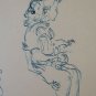 Drawing Antique Sketch Signed Reinoltz 1935 Studio Portrait Little Girl BM53.2