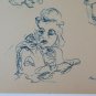 Drawing Antique Sketch Signed Reinoltz 1935 Studio Portrait Little Girl BM53.2