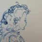 Drawing Antique Sketch Signed Reinoltz 1935 Studio Portrait Little Girl BM53.2