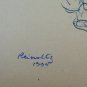 Drawing Antique Sketch Signed Reinoltz 1935 Studio Portrait Little Girl BM53.2