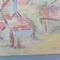 Old Drawing Signed Bischoff Years 60 View Countryside Pencil Basket BM53.2