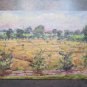 Painting Modern oil On Board landscape Campi Wheat IN Summer Original 1950 p1