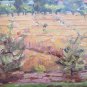 Painting Modern oil On Board landscape Campi Wheat IN Summer Original 1950 p1