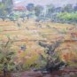 Painting Modern oil On Board landscape Campi Wheat IN Summer Original 1950 p1