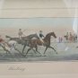 Old engraving Horse Racing Running with Frame France Beginning Century BM45