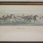 Old engraving Horse Racing Running with Frame France Beginning Century BM45
