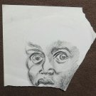 Portrait Of Child African Baby Old Drawing Pencil Basket Vintage P28.8