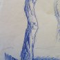 Antique Drawing Pen On Card Drawing Original Of Painter G.Pancaldi P28