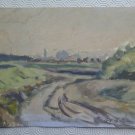 Antique Painting Years' 50 landscape View Of Countryside Emiliana Modena P28.53
