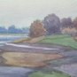 Painting Signed Painting Watercolour landscape River Panaro Emilia P14