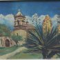 Texas Mission St José St Antonio Tx Old Painting oil landscape BM51