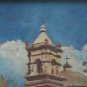 Texas Mission St José St Antonio Tx Old Painting oil landscape BM51