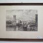 27 5/8x20 1/2in Elegant Frame Wooden Modanata engraving View of Pisa Free G40