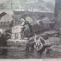 27 5/8x20 1/2in Elegant Frame Wooden Modanata engraving View of Pisa Free G40