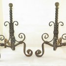 Andirons For Fireplace Antique Wrought Iron Couple Firedogs