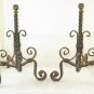 Andirons For Fireplace Antique Wrought Iron Couple Firedogs