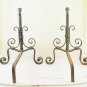 Andirons For Fireplace Antique Wrought Iron Couple Firedogs