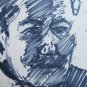 Two Old drawings Sketching Studio Portrait Male Faces Human P28.6
