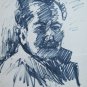 Two Old drawings Sketching Studio Portrait Male Faces Human P28.6