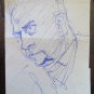 Antique Drawing Years Fifty Portrait Male Studio Sketch Original P28.5