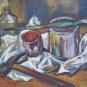 Painting Antique Painting To oil Inside With Items D' Daily Use Original p9