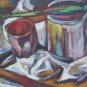 Painting Antique Painting To oil Inside With Items D' Daily Use Original p9